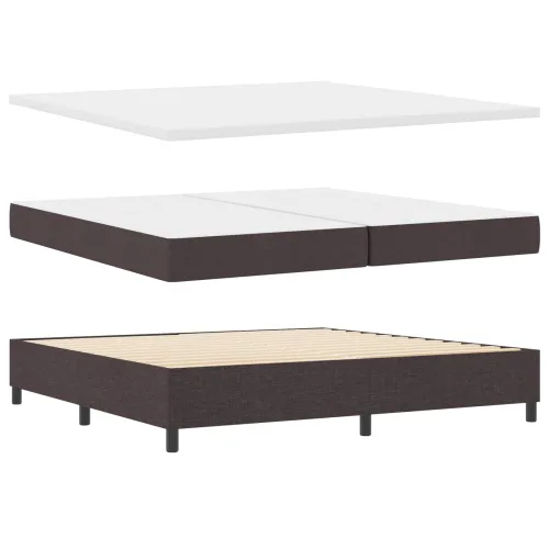 Box spring krevet Tamno smeđa 200 x 200 cm tkanina - Tamno smeđa 200 x 200 cm Dizajn s rombovima Cijena