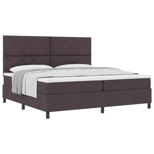 Box spring krevet Tamno smeđa 200 x 200 cm tkanina - Tamno smeđa 200 x 200 cm Dizajn s rombovima Cijena