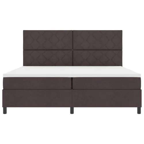 Box spring krevet Tamno smeđa 200 x 200 cm tkanina - Tamno smeđa 200 x 200 cm Dizajn s rombovima Cijena