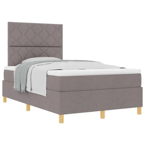 Box spring krevet Sivo-smeđa 120 x 200 cm tkanina - Sivo-smeđa 120 x 200 cm Dizajn s rombovima Cijena