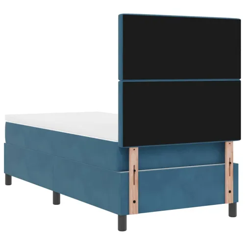 Box spring krevet Tamno plava 90 x 200 cm Baršun - Tamno plava 90 x 200 cm Kristal s dugmadima Cijena