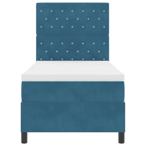 Box spring krevet Tamno plava 90 x 200 cm Baršun - Tamno plava 90 x 200 cm Kristal s dugmadima Cijena