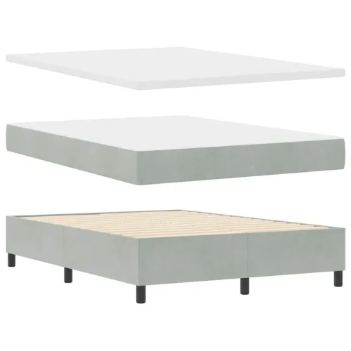 Box spring krevet Svijetlo siva 160 x 200 cm Baršun - Svjetlosiva 160 x 200 cm Kristal s dugmadima Cijena