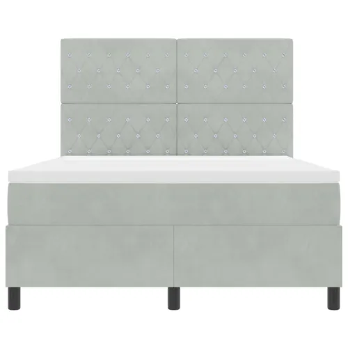 Box spring krevet Svijetlo siva 160 x 200 cm Baršun - Svjetlosiva 160 x 200 cm Kristal s dugmadima Cijena