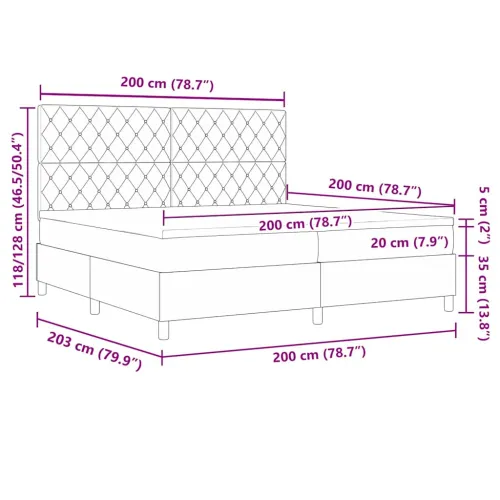 Box spring krevet Svijetlo siva 200 x 200 cm Baršun - Svjetlosiva 200 x 200 cm Kristal s dugmadima Cijena