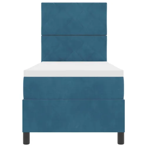 Box spring krevet Tamno plava 80 x 200 cm Baršun - Tamno plava 80 x 200 cm Dizajn s rombovima Cijena