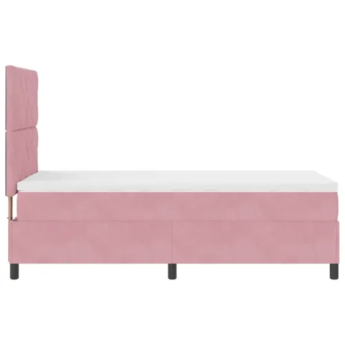 Box spring krevet Ružičasta 90 x 190 cm Baršun - Ružičasta 90 x 190 cm Dizajn s rombovima Cijena