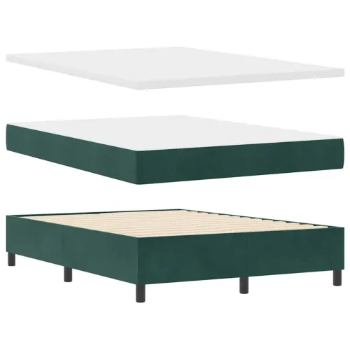 Box spring krevet Tamnozelena 140 x 190 cm Baršun - Tamnozelena 140 x 190 cm Dizajn s rombovima Cijena
