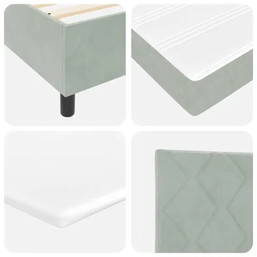 Box spring krevet Svijetlo siva 140 x 200 cm Baršun - Svjetlosiva 140 x 200 cm Dizajn s rombovima Cijena