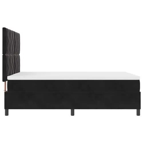 Box spring krevet s uzglavljem Crna 140 x 200 cm Baršun - Crna 140 x 200 cm Dizajn s rombovima Cijena