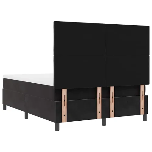 Box spring krevet s uzglavljem Crna 140 x 200 cm Baršun - Crna 140 x 200 cm Dizajn s rombovima Cijena