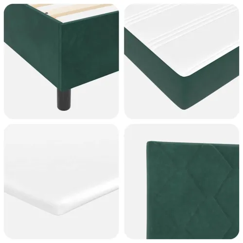 Box spring krevet Tamnozelena 140 x 200 cm Baršun - Tamnozelena 140 x 200 cm Dizajn s rombovima Cijena
