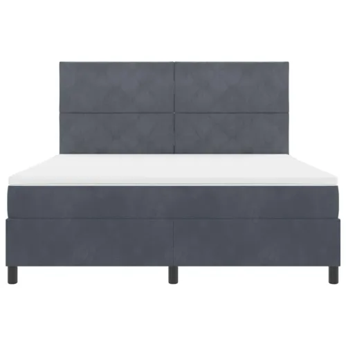 Box spring krevet Tamno siva 180 x 200 cm Baršun - Tamno siva 180 x 200 cm Dizajn s rombovima Cijena