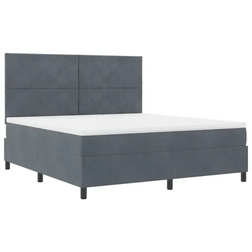 Box spring krevet Tamno siva 180 x 200 cm Baršun - Tamno siva 180 x 200 cm Dizajn s rombovima Cijena