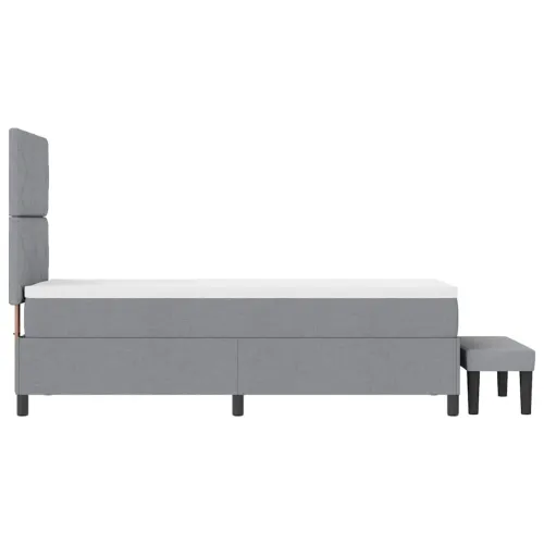 Box spring krevet Svijetlo siva 80 x 200 cm tkanina - Svjetlosiva 80 x 200 cm Dizajn s rombovima Cijena