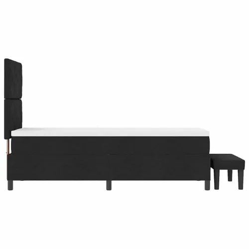 Box spring krevet s uzglavljem Crna 80 x 200 cm tkanina - Crna 80 x 200 cm Dizajn s rombovima Cijena