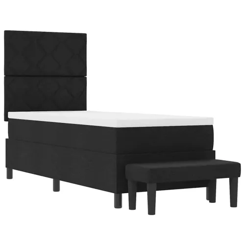 Box spring krevet s uzglavljem Crna 80 x 200 cm tkanina - Crna 80 x 200 cm Dizajn s rombovima Cijena
