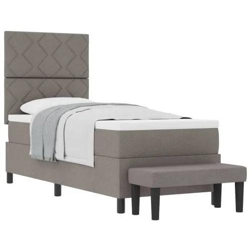 Box spring krevet Sivo-smeđa 80 x 200 cm tkanina - Sivo-smeđa 80 x 200 cm Dizajn s rombovima Cijena