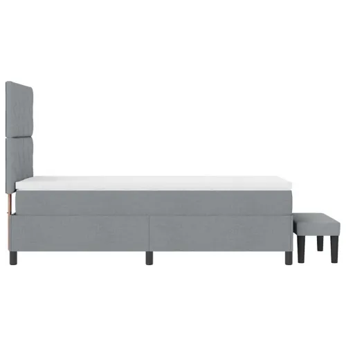 Box spring krevet Svijetlo siva 100 x 200 cm tkanina - Svjetlosiva 100 x 200 cm Dizajn s rombovima Cijena