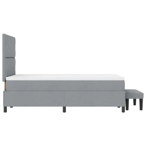 Box spring krevet Svijetlo siva 120 x 190 cm tkanina - Svjetlosiva 120 x 190 cm Dizajn s rombovima Cijena