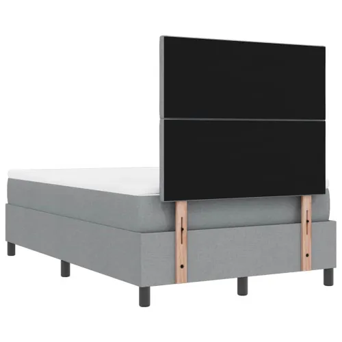 Box spring krevet Svijetlo siva 120 x 200 cm tkanina - Svjetlosiva 120 x 200 cm Dizajn s rombovima Cijena