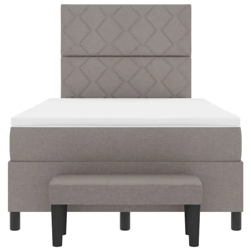 Box spring krevet Sivo-smeđa 120 x 200 cm tkanina - Sivo-smeđa 120 x 200 cm Dizajn s rombovima Cijena