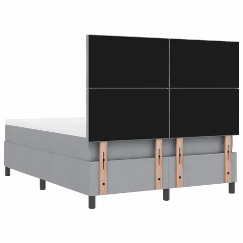 Box spring krevet Svijetlo siva 160 x 200 cm tkanina - Svjetlosiva 160 x 200 cm Dizajn s rombovima Cijena