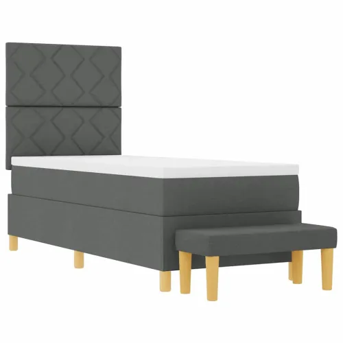 Box spring krevet Tamno siva 200 x 80 cm tkanina - Tamno siva 80 x 200 cm Dizajn s rombovima Cijena