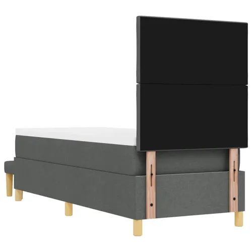 Box spring krevet Tamno siva 200 x 80 cm tkanina - Tamno siva 80 x 200 cm Dizajn s rombovima Cijena