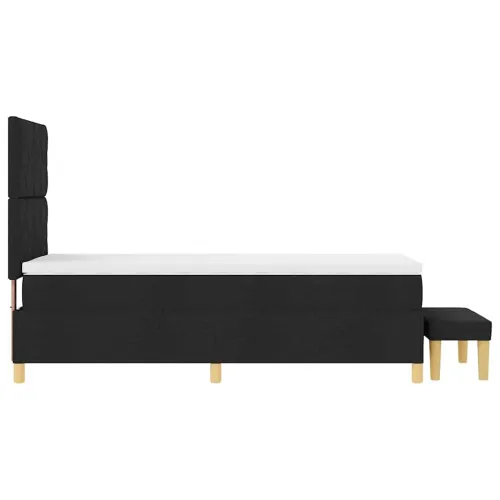 Box spring krevet s jastukom Crna 200 x 100 cm tkanina - Crna 100 x 200 cm Dizajn s rombovima Cijena