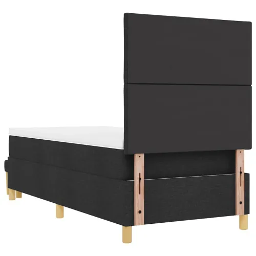 Box spring krevet s jastukom Crna 200 x 100 cm tkanina - Crna 100 x 200 cm Dizajn s rombovima Cijena