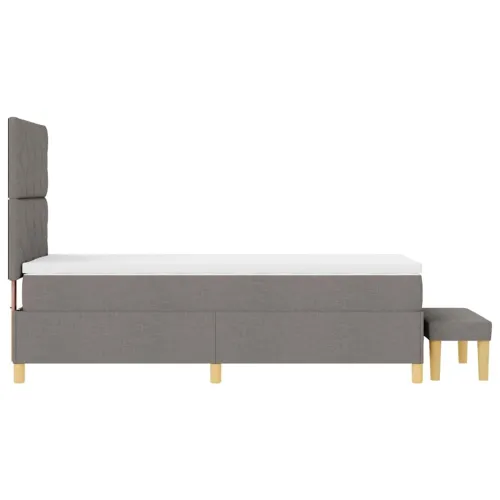 Box spring krevet Sivo-smeđa 100 x 200 cm tkanina - Sivo-smeđa 100 x 200 cm Dizajn s rombovima Cijena