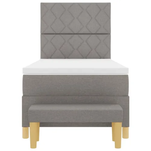 Box spring krevet Sivo-smeđa 100 x 200 cm tkanina - Sivo-smeđa 100 x 200 cm Dizajn s rombovima Cijena