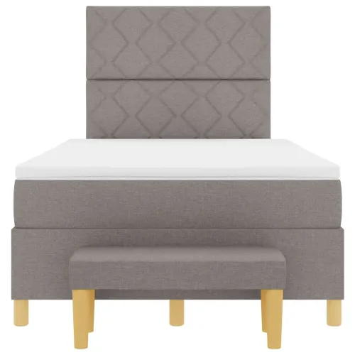 Box spring krevet Sivo-smeđa 200 x 120 cm tkanina - Sivo-smeđa 120 x 200 cm Dizajn s rombovima Cijena
