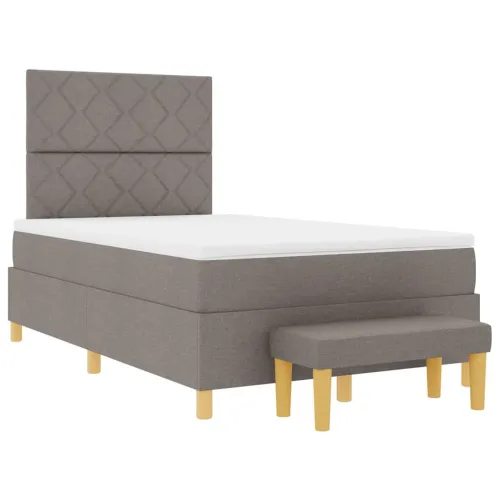 Box spring krevet Sivo-smeđa 200 x 120 cm tkanina - Sivo-smeđa 120 x 200 cm Dizajn s rombovima Cijena