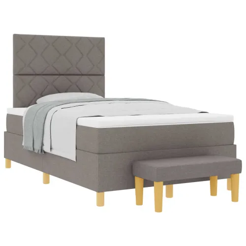 Box spring krevet Sivo-smeđa 200 x 120 cm tkanina - Sivo-smeđa 120 x 200 cm Dizajn s rombovima Cijena