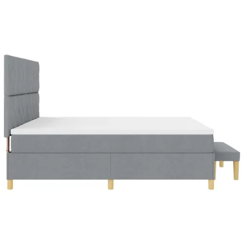 Box spring krevet Svjetlosiva 200 x 200 cm tkanina - Svjetlosiva 200 x 200 cm Dizajn s rombovima Cijena