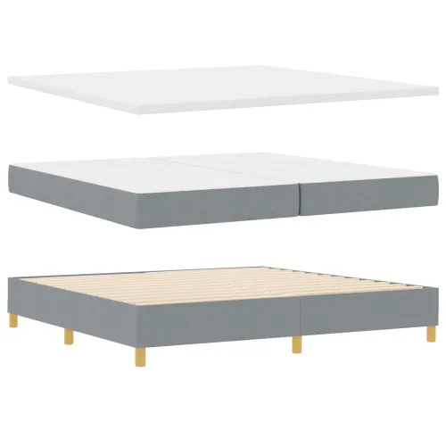 Box spring krevet Svjetlosiva 200 x 200 cm tkanina - Svjetlosiva 200 x 200 cm Dizajn s rombovima Cijena