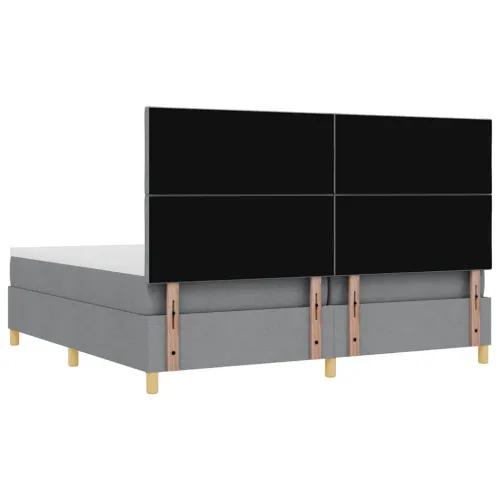 Box spring krevet Svjetlosiva 200 x 200 cm tkanina - Svjetlosiva 200 x 200 cm Dizajn s rombovima Cijena