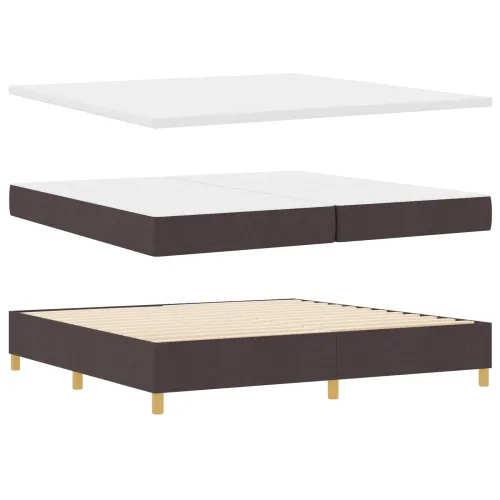 Box spring krevet Tamno smeđa 200 x 200 cm tkanina - Tamno smeđa 200 x 200 cm Dizajn s rombovima Cijena