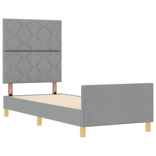 Okvir za krevet Svjetlosiva 80 x 200 cm tkanina - Svjetlosiva 80 x 200 cm Dizajn s rombovima Cijena