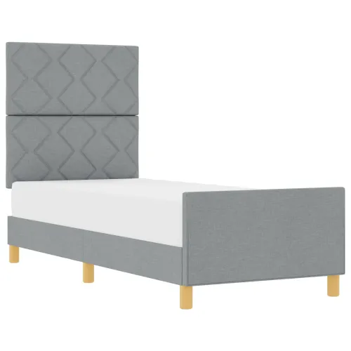Okvir za krevet Svjetlosiva 80 x 200 cm tkanina - Svjetlosiva 80 x 200 cm Dizajn s rombovima Cijena
