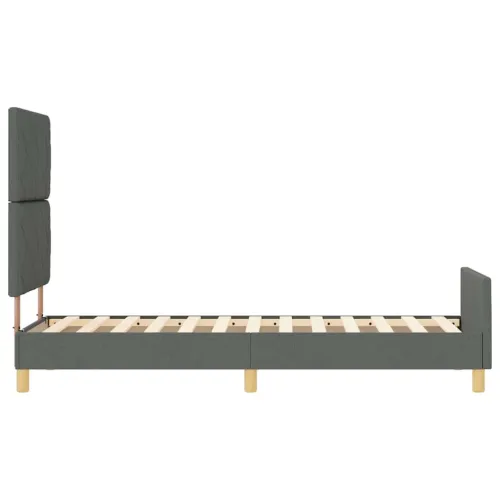 Okvir za krevet Tamno siva 80 x 200 cm tkanina - Tamno siva 80 x 200 cm Dizajn s rombovima Cijena