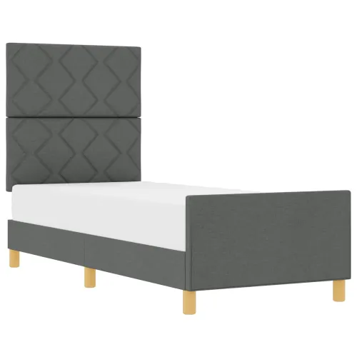 Okvir za krevet Tamno siva 80 x 200 cm tkanina - Tamno siva 80 x 200 cm Dizajn s rombovima Cijena