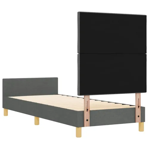 Okvir za krevet Tamno siva 80 x 200 cm tkanina - Tamno siva 80 x 200 cm Dizajn s rombovima Cijena