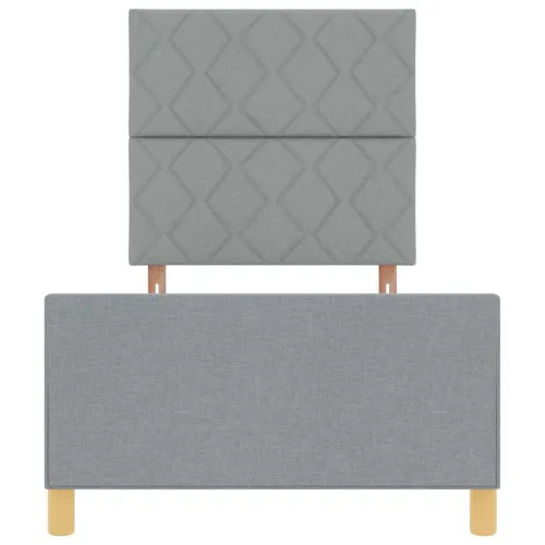 Okvir za krevet Svjetlosiva 100 x 200 cm tkanina - Svjetlosiva 100 x 200 cm Dizajn s rombovima Cijena