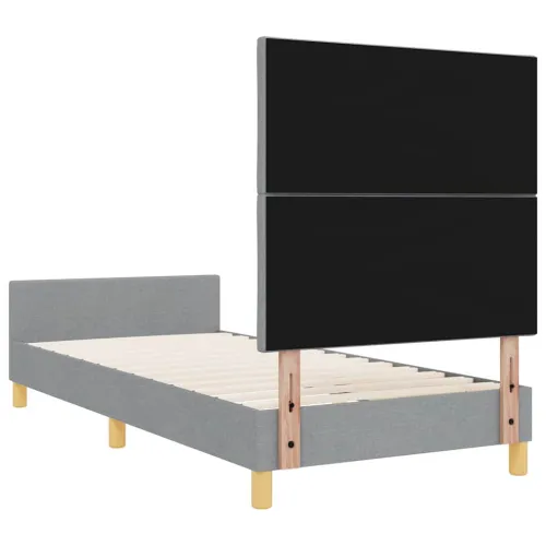 Okvir za krevet Svjetlosiva 100 x 200 cm tkanina - Svjetlosiva 100 x 200 cm Dizajn s rombovima Cijena