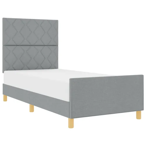 Okvir za krevet Svjetlosiva 100 x 200 cm tkanina - Svjetlosiva 100 x 200 cm Dizajn s rombovima Cijena