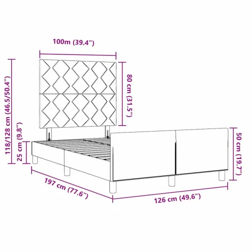 Okvir za krevet Svjetlosiva 120 x 190 cm tkanina - Svjetlosiva 120 x 190 cm Dizajn s rombovima Cijena