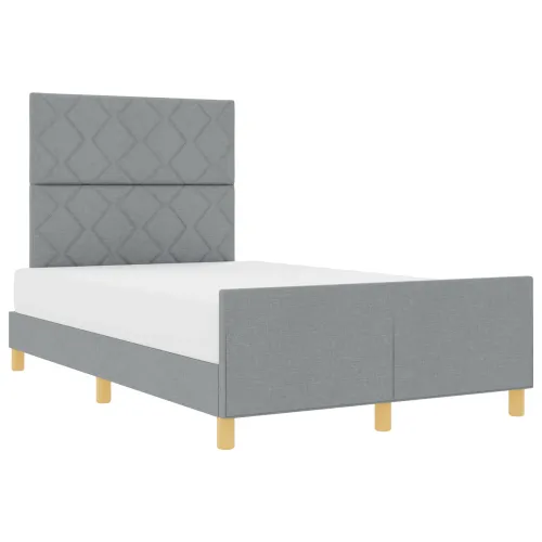 Okvir za krevet Svjetlosiva 120 x 190 cm tkanina - Svjetlosiva 120 x 190 cm Dizajn s rombovima Cijena